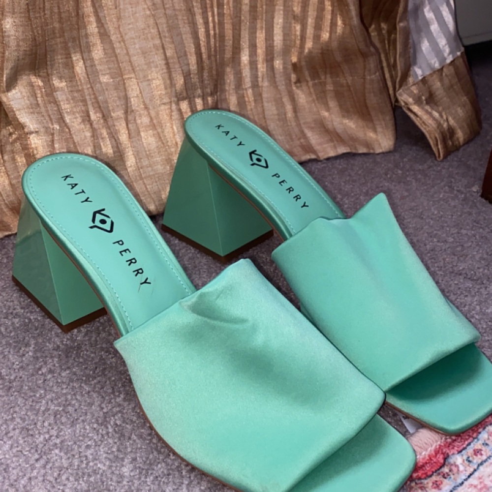 Katy Perry Collections Women's Green Slide Sandals